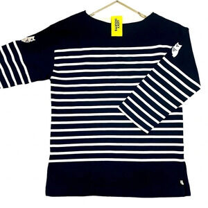 Lucky Chouette women’s size L designer tunic with owls both arms- Mint &  rare